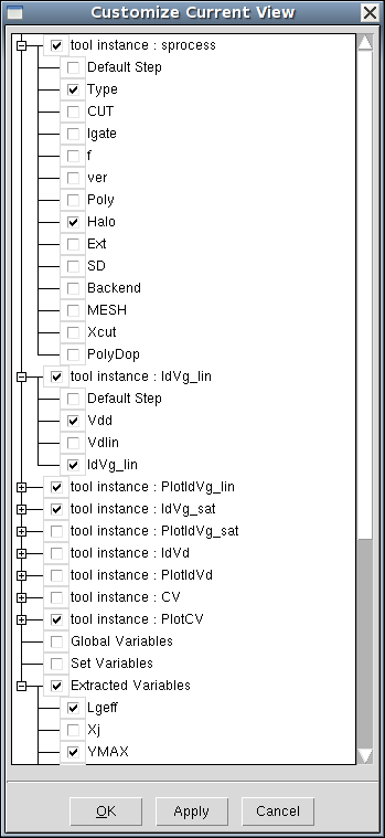 Figure 13：Customize Current View 对话框