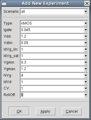 Add New Experiment 对话框