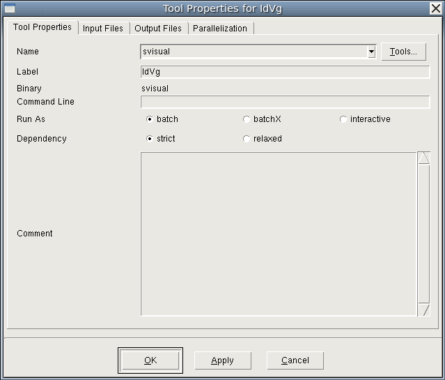 图 60：在 Tool Properties 中为工具配置 strict 或 relaxed 依赖模式