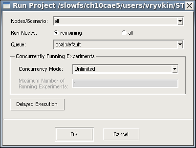 图 61：Locked 模式下的 Run Project 对话框