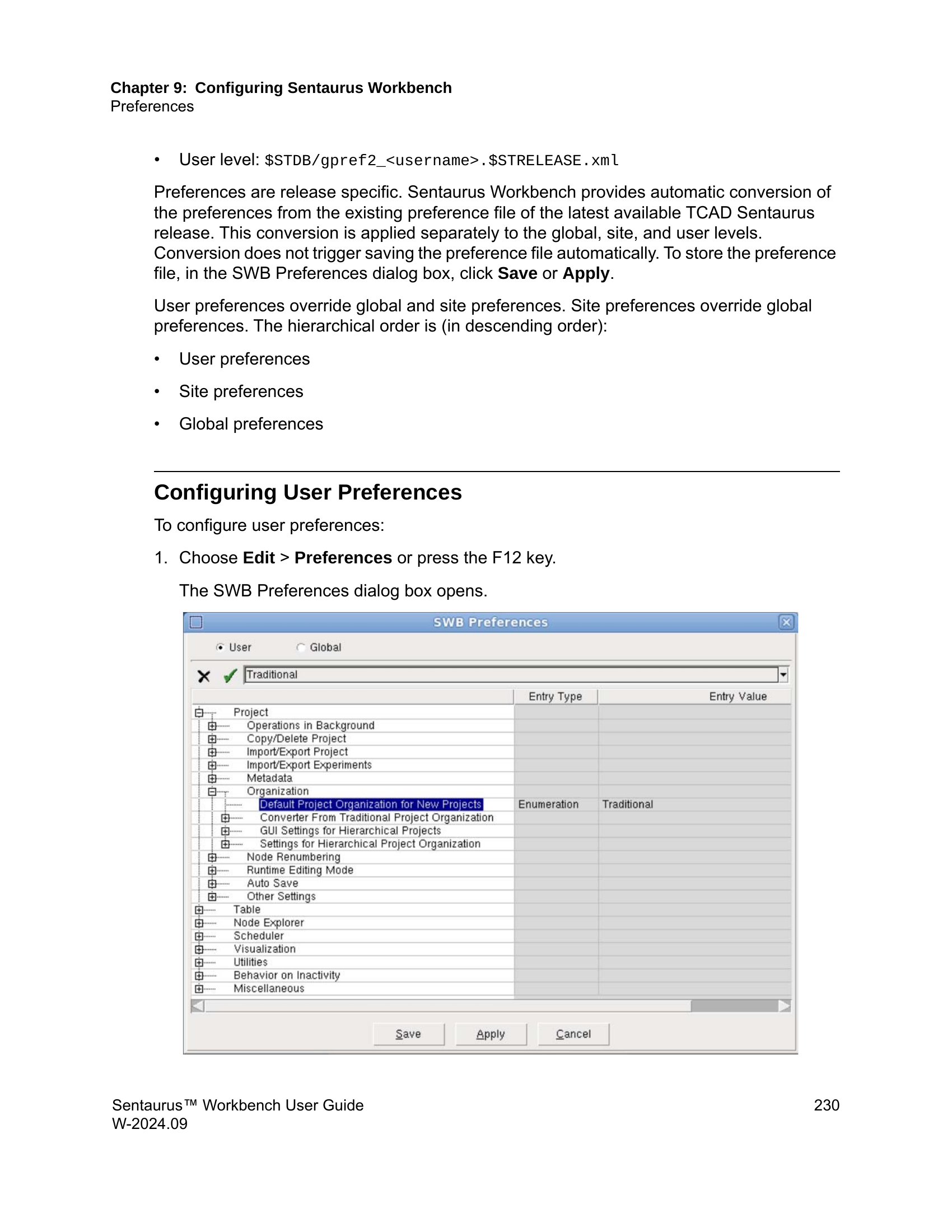 SWB Preferences：用户级首选项